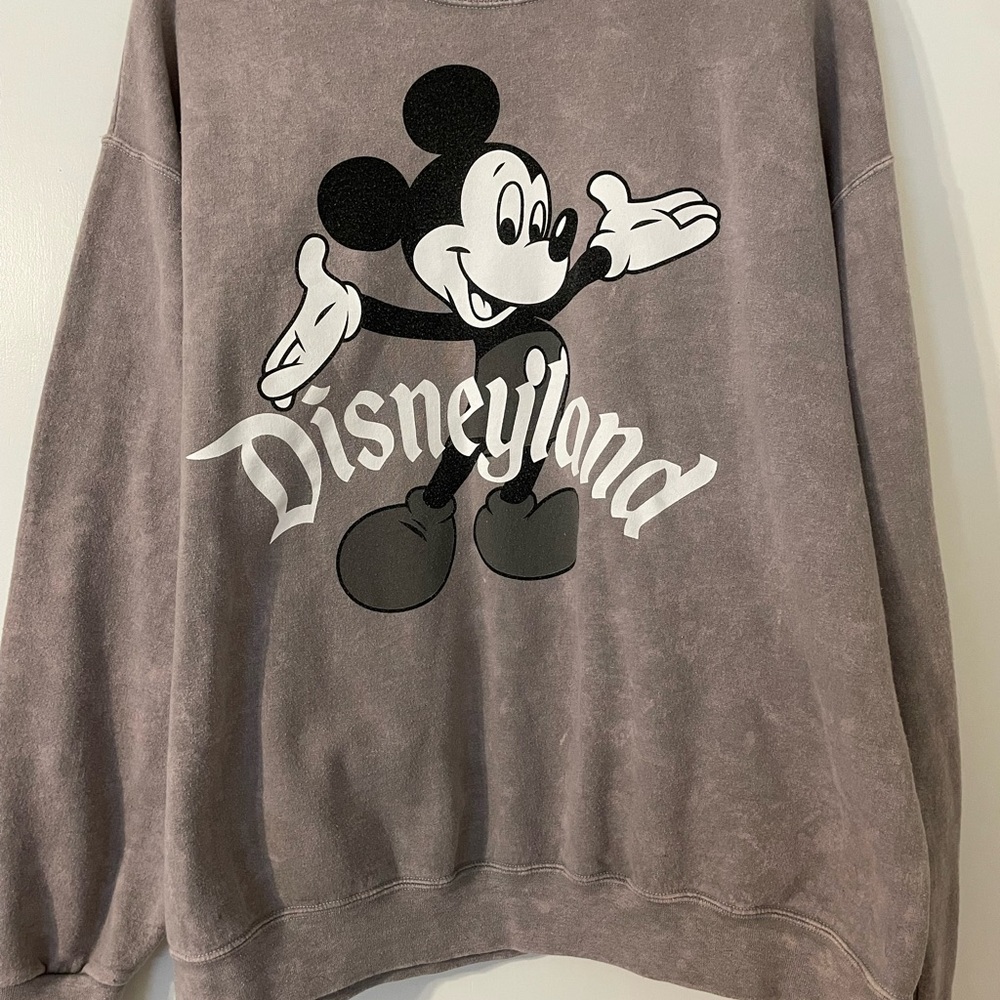 Disney Gray Crewneck Sweater with Mickey Mouse